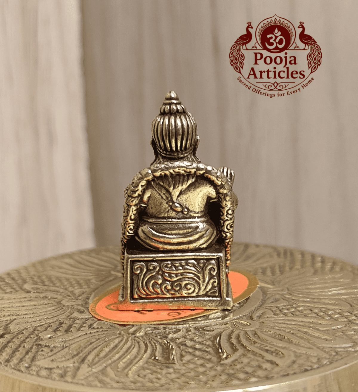Buy Miniature Brass Kubera Statue 30g, 1.4" – Divine Brass Kubera Idol for Wealth