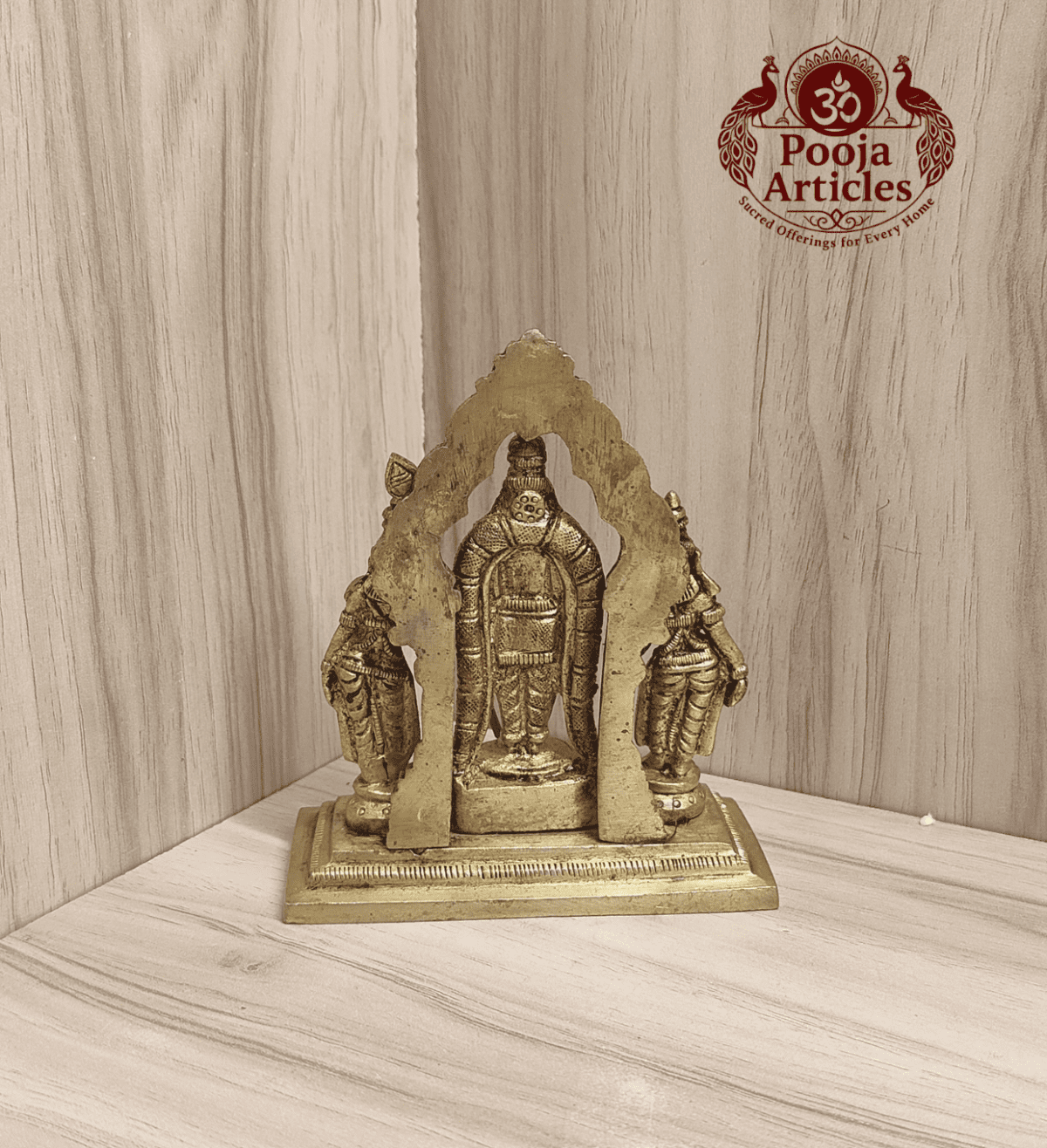 Buy Murugan Valli Deivanai Brass Idol 440g, 4.2" – Brass Murugan Idol for Home Temple & Prosperity