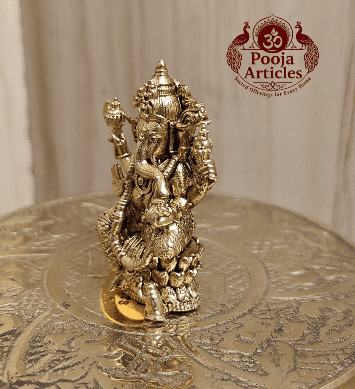 Buy Panchaloha Ganesha Idol 25g, 1.5" – Sacred Brass Panjalogam Ganesh Statue for Home Temple