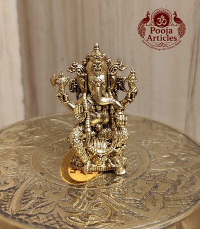Buy Panchaloha Ganesha Idol 25g, 1.5" – Sacred Brass Panjalogam Ganesh Statue for Home Temple