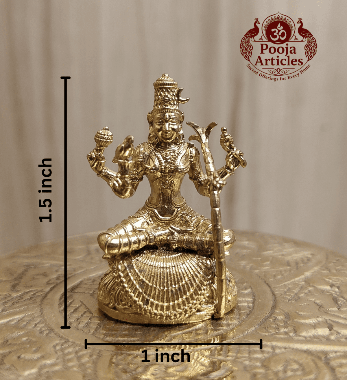 Buy Panchaloha Kamatchi Amman Statue 25g, 1.5" – Sacred Panchaloga Kamatchi Amman Idol for Divine Blessings