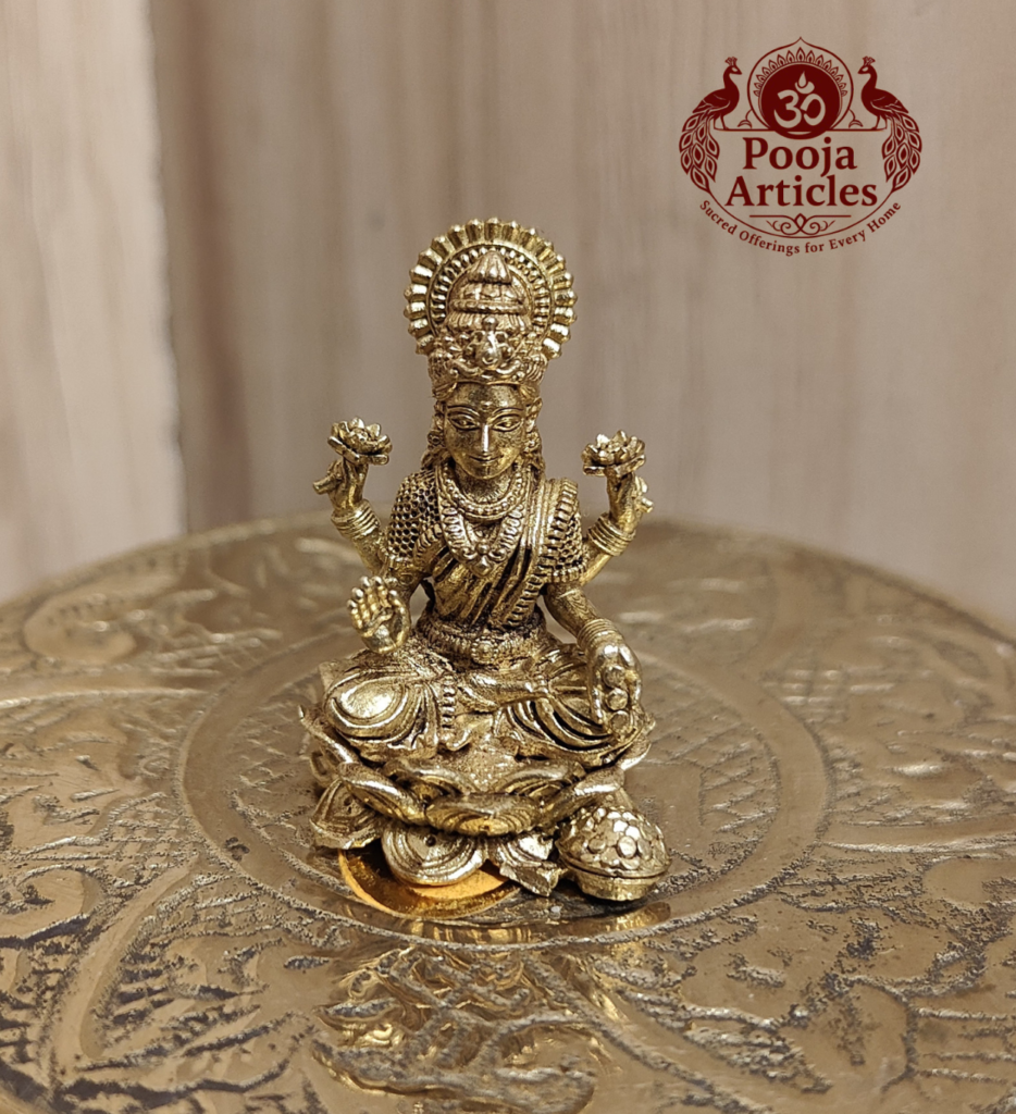 Buy Panchaloha Lakshmi Idol 25g, 1.2" – Pure Panjalogam Lakshmi Statue for Wealth