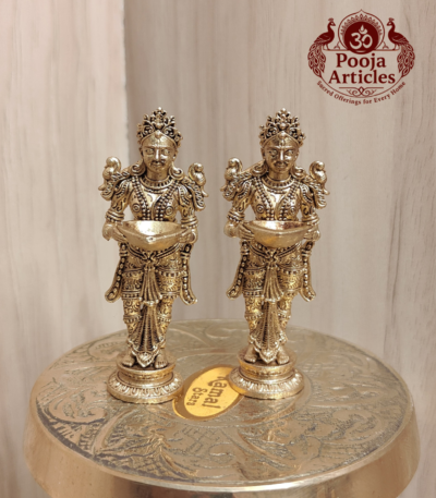 Buy Panchaloha Paavai Vilakku 60g, 2.2" – Divine Panjalogam Paavai Vilakku Statue for Home Pooja