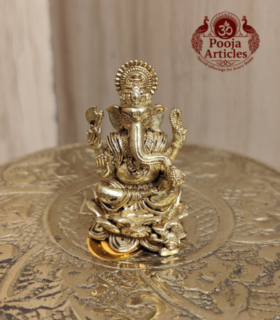 Buy Panjalogam Ganesha Statue 20g, 1.2" – Sacred Panjalogam Ganesha Idol for Home Temple