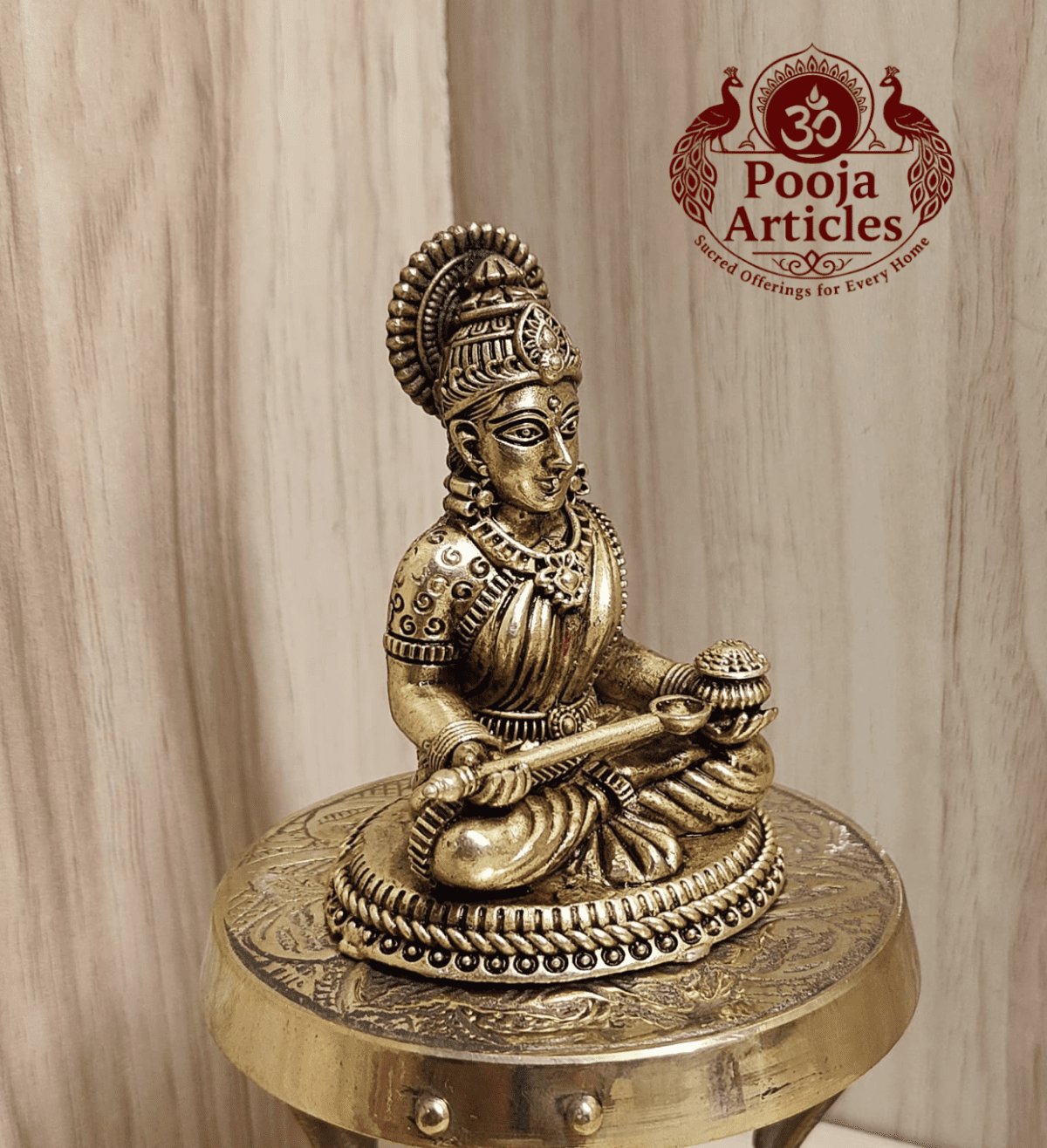 Buy Premium Brass Annapoorani Idol 120g, 3" – Divine Brass Annapoorani Statue for Home Temple & Prosperity