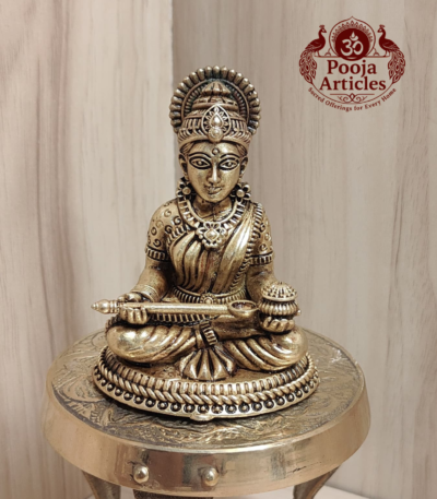 Buy Premium Brass Annapoorani Idol 120g, 3" – Divine Brass Annapoorani Statue for Home Temple & Prosperity