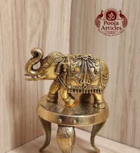 Buy Premium Brass Elephant Statue 190g, 2.5" – Brass Elephant Idol for Home Decor