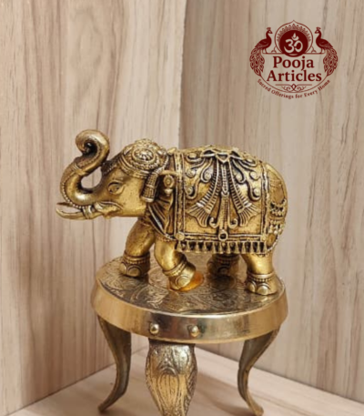Buy Premium Brass Elephant Statue 190g, 2.5" – Brass Elephant Idol for Home Decor