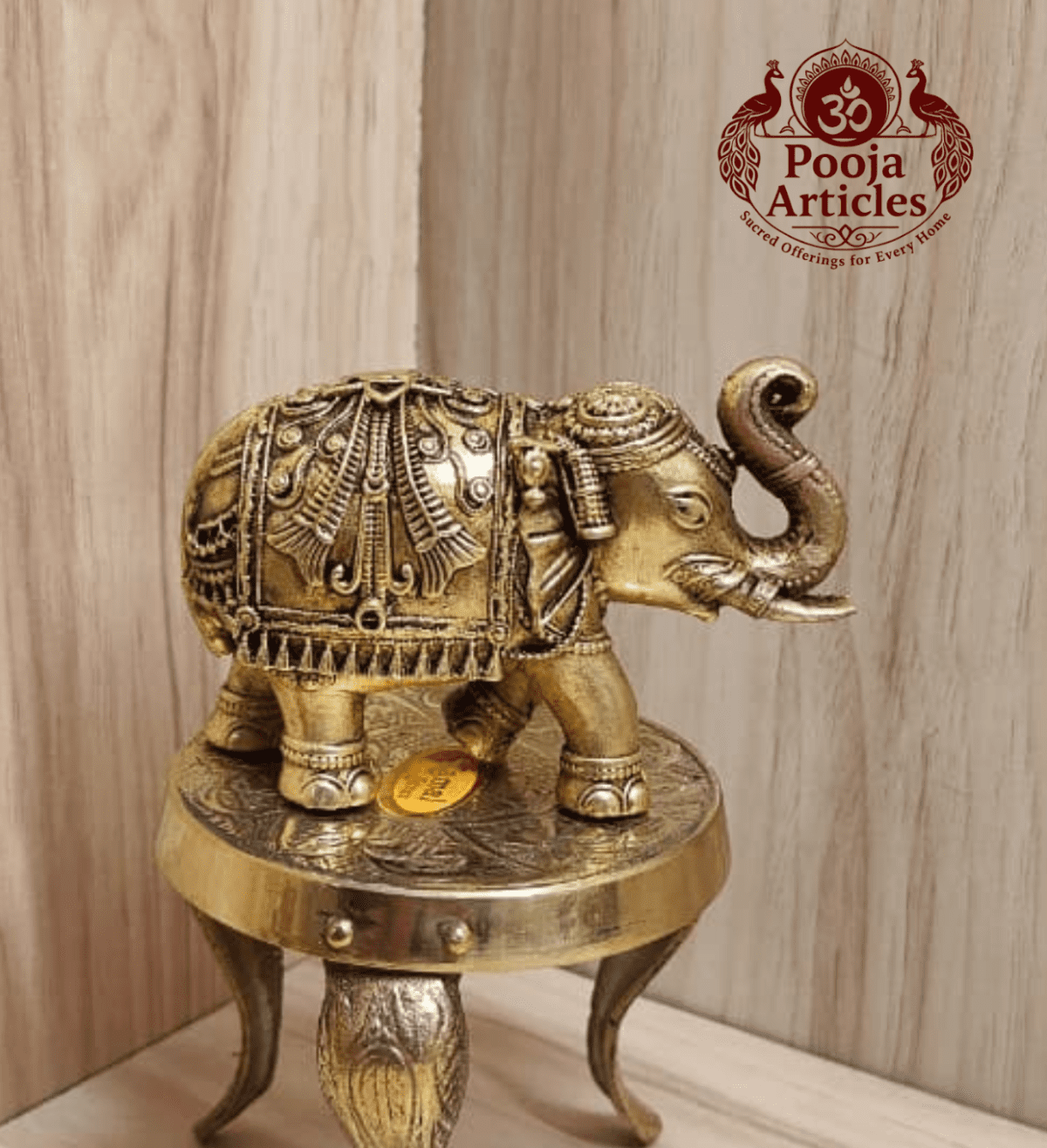 Buy Premium Brass Elephant Statue 190g, 2.5" – Brass Elephant Idol for Home Decor
