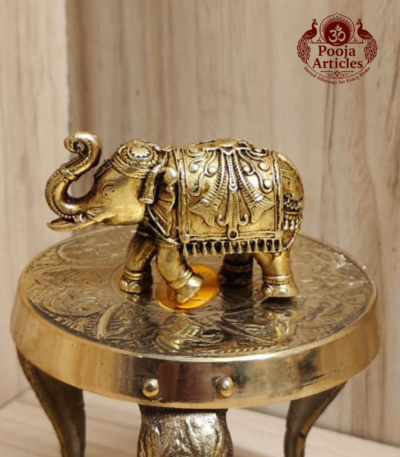 Buy Premium Brass Elephant Statue 50g, 1.5" – Small Brass Elephant Idol for Home Decor, Vastu, & Wealth
