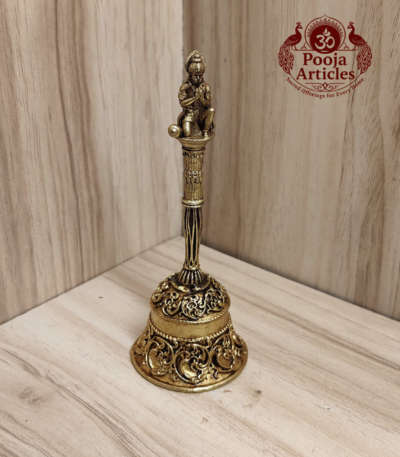 Buy Premium Brass Hanuman Bell 75g, 4.4" – Powerful Brass Hanuman Bell for Pooja & Home Temple