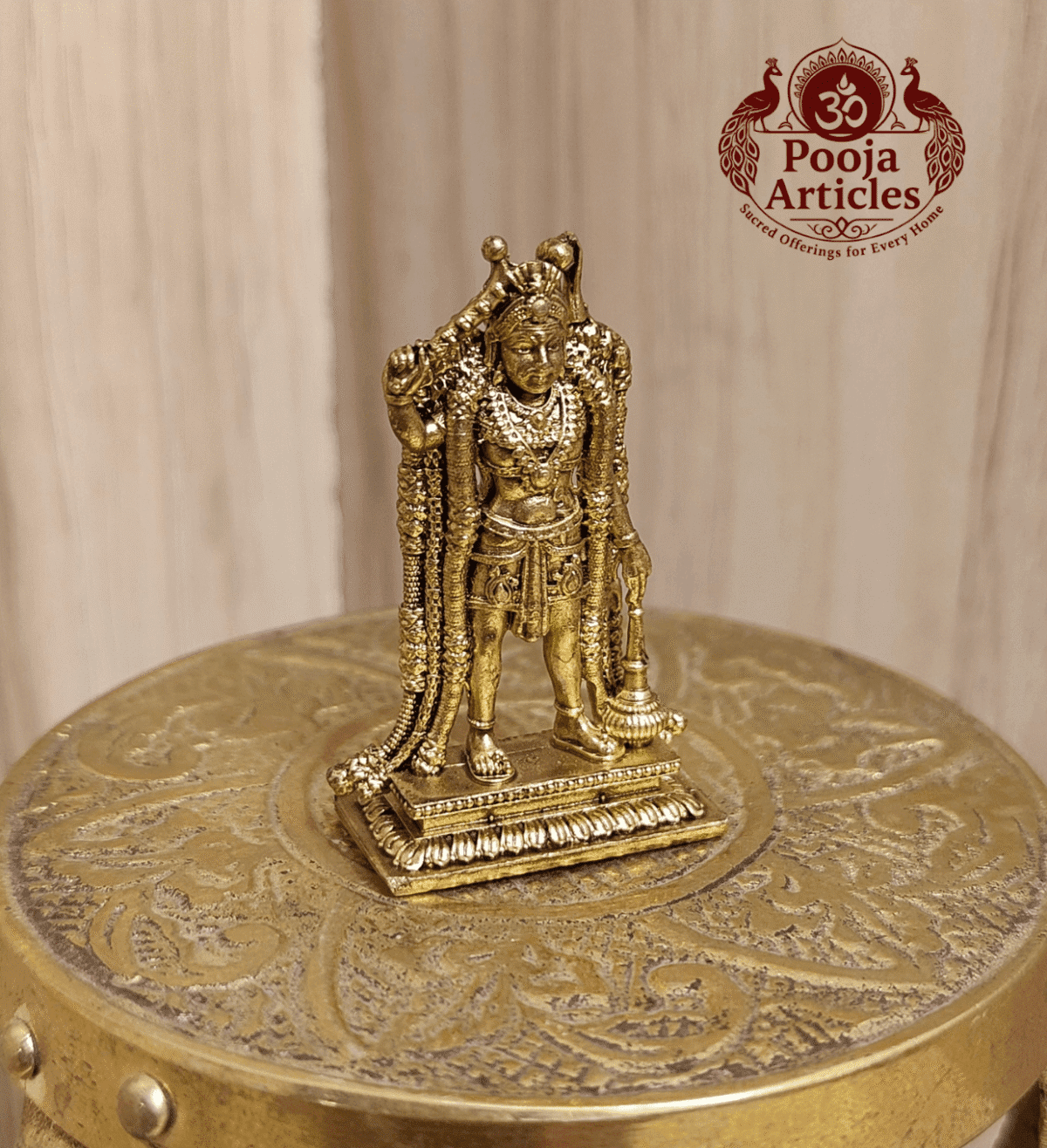 Buy Premium Brass Karuppasamy Statue 20 g, 1.6" – Mini Karuppasamy Swamy Idol for Home Pooja & Gifiting