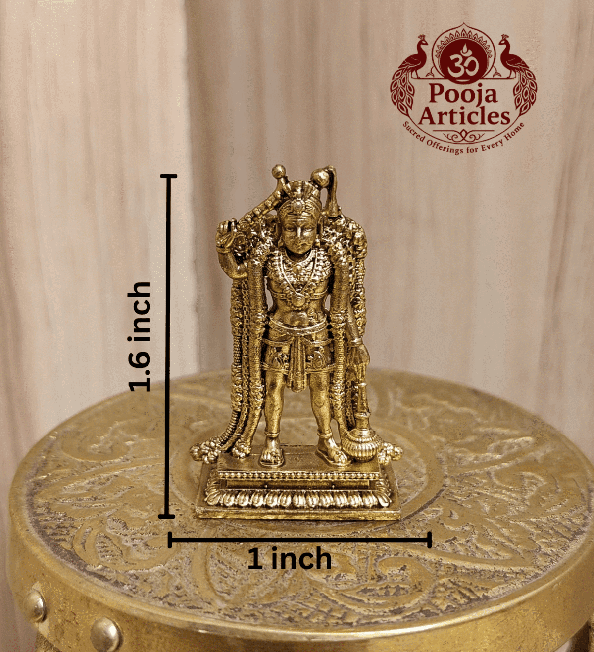 Buy Premium Brass Karuppasamy Statue 20 g, 1.6" – Mini Karuppasamy Swamy Idol for Home Pooja & Gifiting
