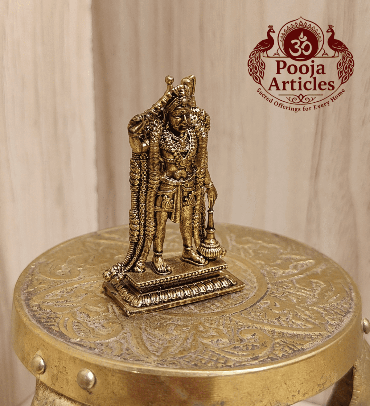 Buy Premium Brass Karuppasamy Statue 30 g, 1.9" – Mini Karuppasamy Swamy Idol For Home Use & Puja
