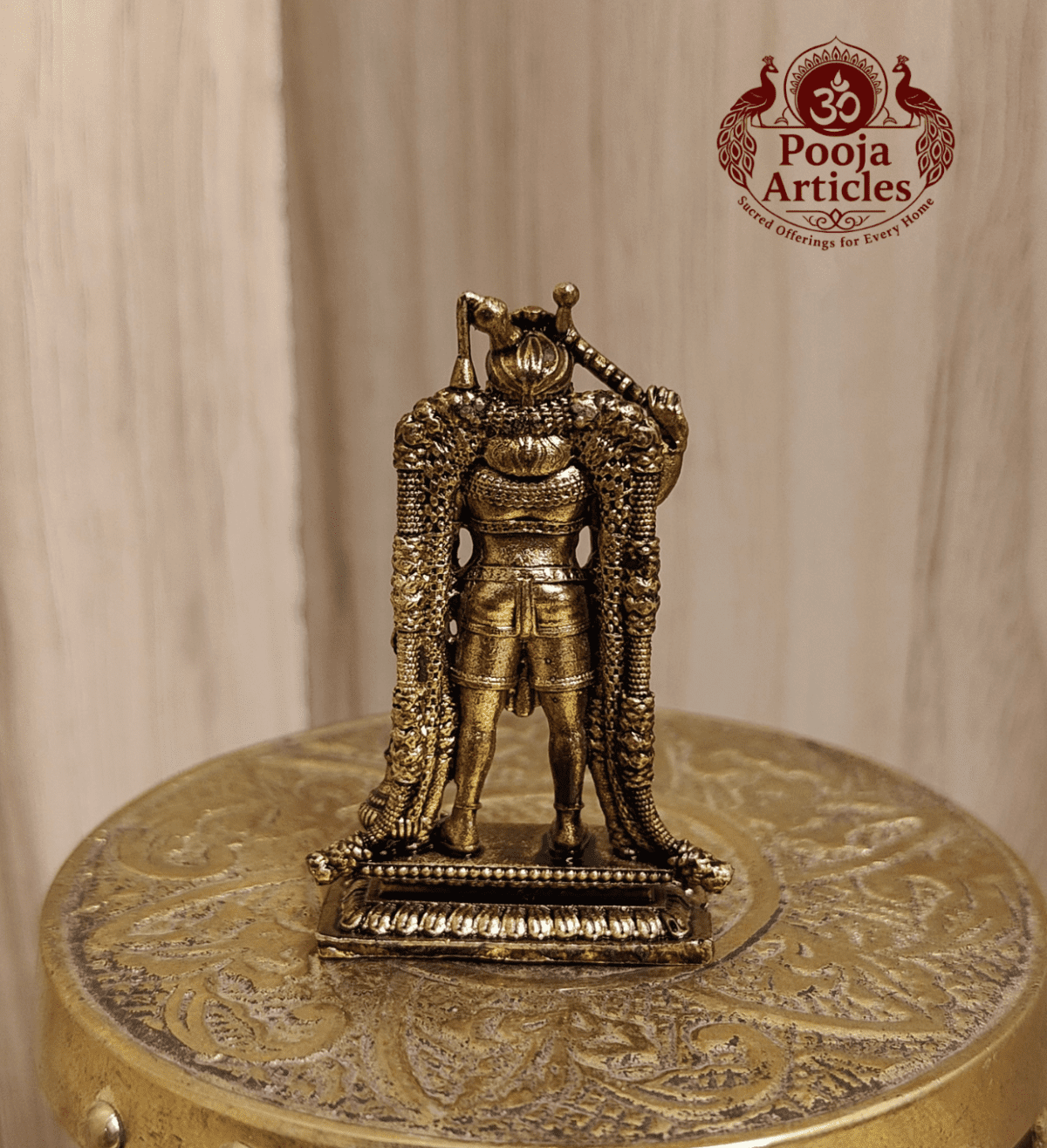 Buy Premium Brass Karuppasamy Statue 30 g, 1.9" – Mini Karuppasamy Swamy Idol For Home Use & Puja