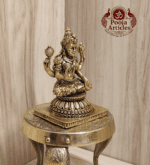 Buy Premium Brass Lakshmi Statue 100g, 3" – Pure Brass Lakshmi Idol for Wealth & Prosperity