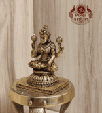 Buy Premium Brass Lakshmi Statue 100g, 3" – Pure Brass Lakshmi Idol for Wealth & Prosperity
