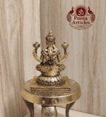 Buy Premium Brass Lakshmi Statue 100g, 3" – Pure Brass Lakshmi Idol for Wealth & Prosperity