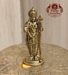 Buy Premium Brass Lord Murugan Idol 20g, 2" – Small Brass Murugan Statue for Home Pooja 4 Buy Premium Brass Lord Murugan Idol 20g, 2" – Small Brass Murugan Statue for Home Pooja