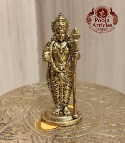 Buy Premium Brass Lord Murugan Idol 20g, 2" – Small Brass Murugan Statue for Home Pooja