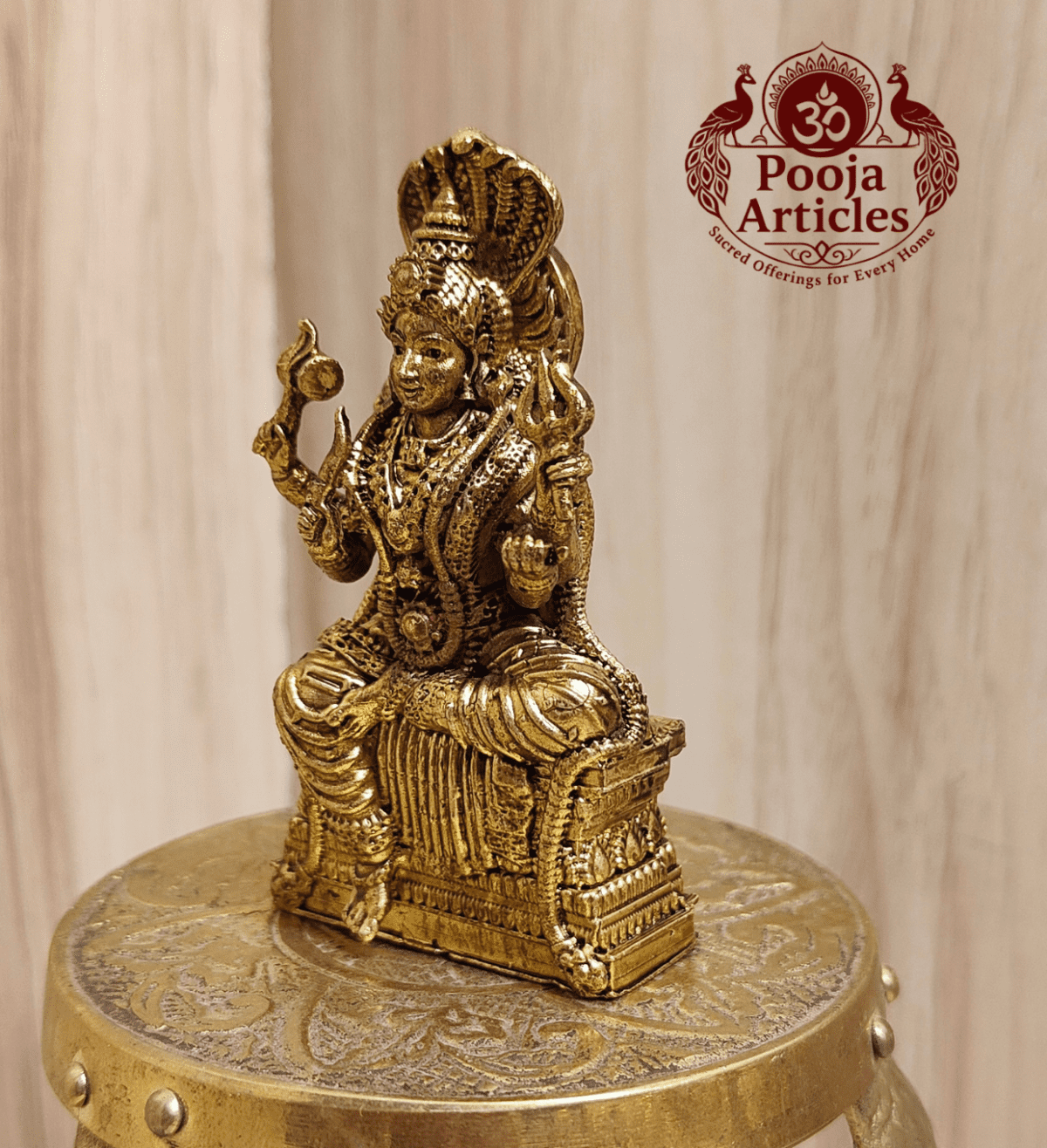 Buy Premium Brass Mariamman Statue 110g ,3" - Goddess Mariamman Idol for Home Pooja