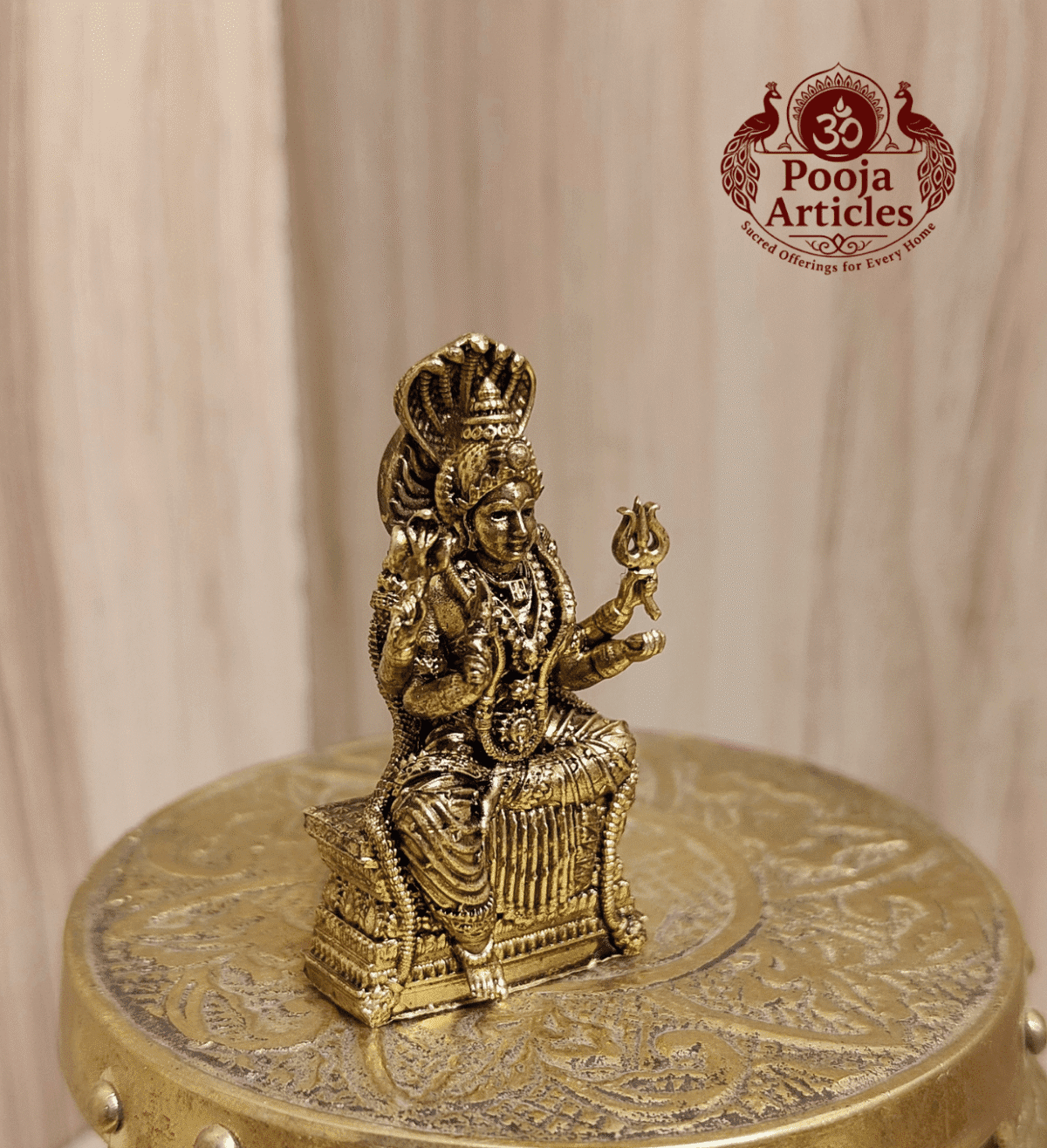 Buy Premium Brass Mariamman Statue 40g, 2" - Goddess Mariamman Idol for Home Pooja