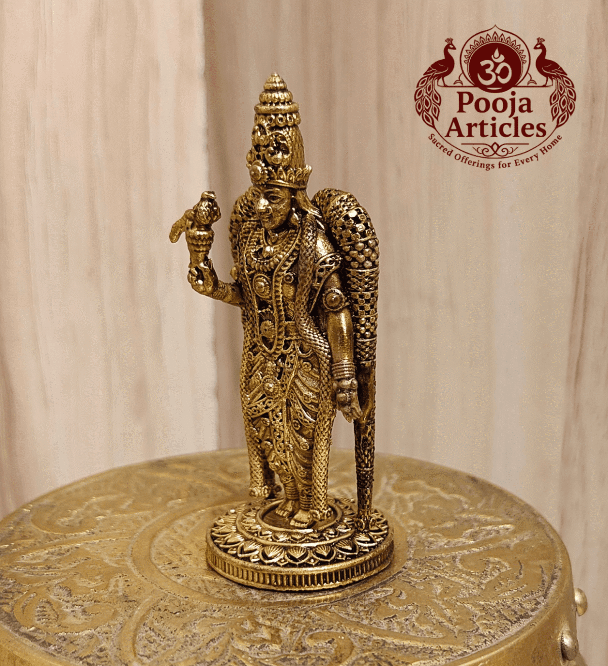 Buy Premium Brass Meenakshi Amman Statue 45 g, 2.5" – Mini Goddess Idol for Home Pooja & Gifiting