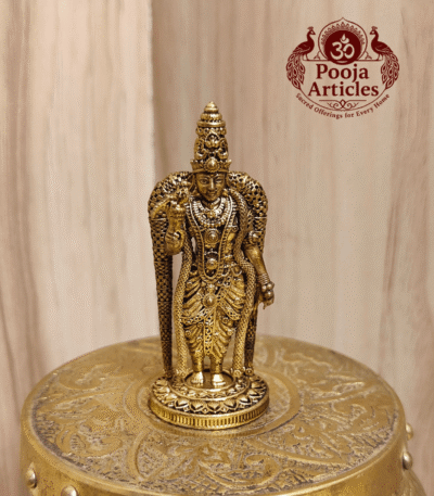 Buy Premium Brass Meenakshi Amman Statue 45 g, 2.5" – Mini Goddess Idol for Home Pooja & Gifiting