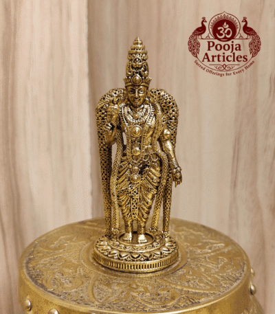 Buy Premium Brass Meenakshi Amman Statue 70 g, 3" – Mini Goddess Idol for Home Pooja & Gifiting