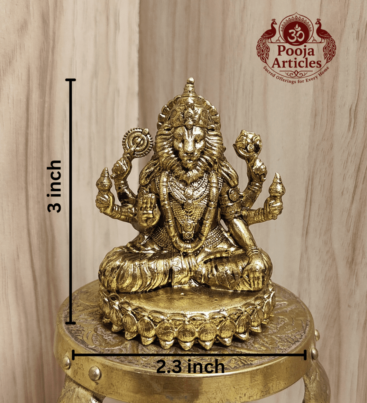 Buy Premium Brass Narasimha Statue 185 g, 3" – Divine Lord Narasimha Idol for Protection & Positivity
