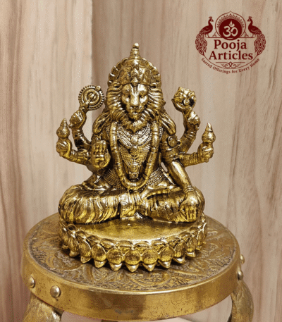 Buy Premium Brass Narasimha Statue 185 g, 3" – Divine Lord Narasimha Idol for Protection & Positivity