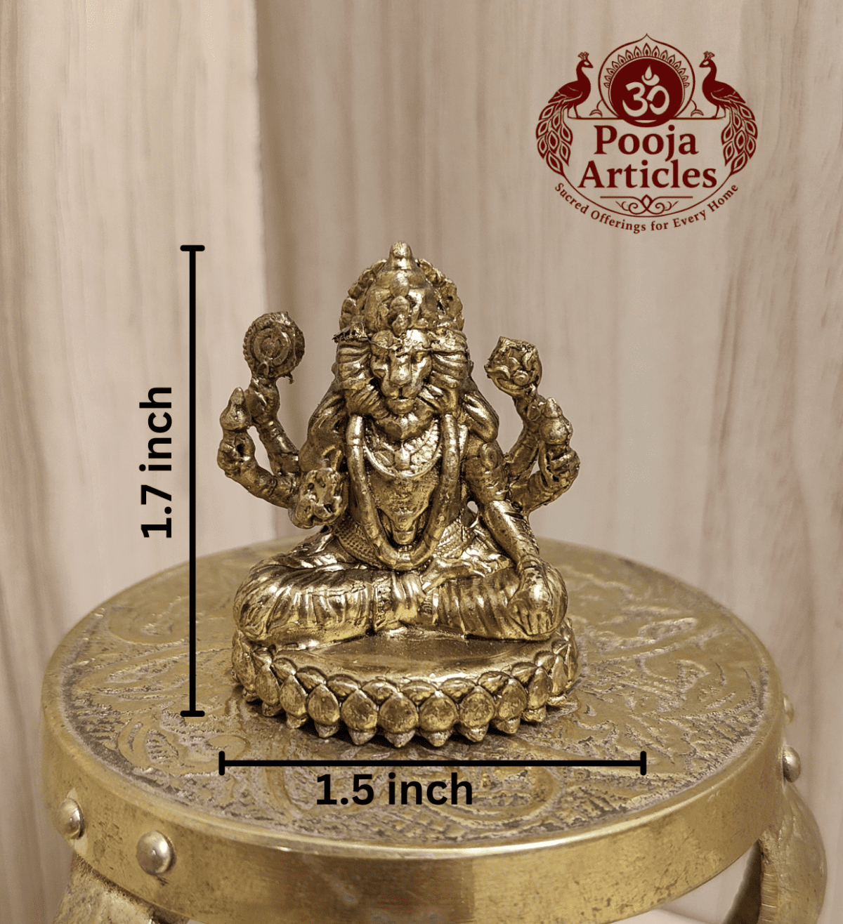 Buy Premium Brass Narasimha Statue 60 g, 1.7" – Mini Narasimha Idol for Power & Prosperity