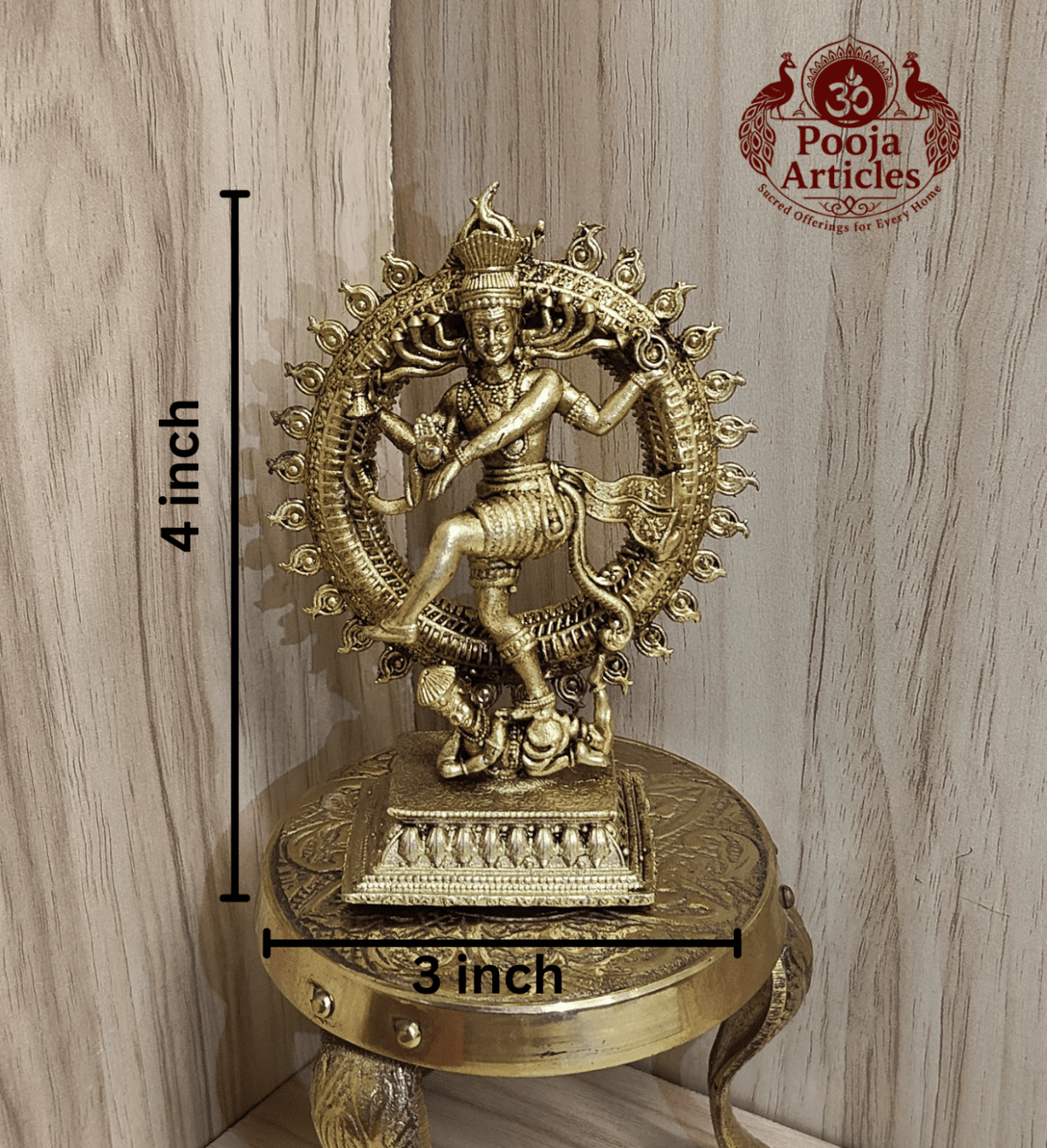 Buy Premium Brass Nataraja Statue 150g, 4" – Brass Nataraja Idol for Home Pooja