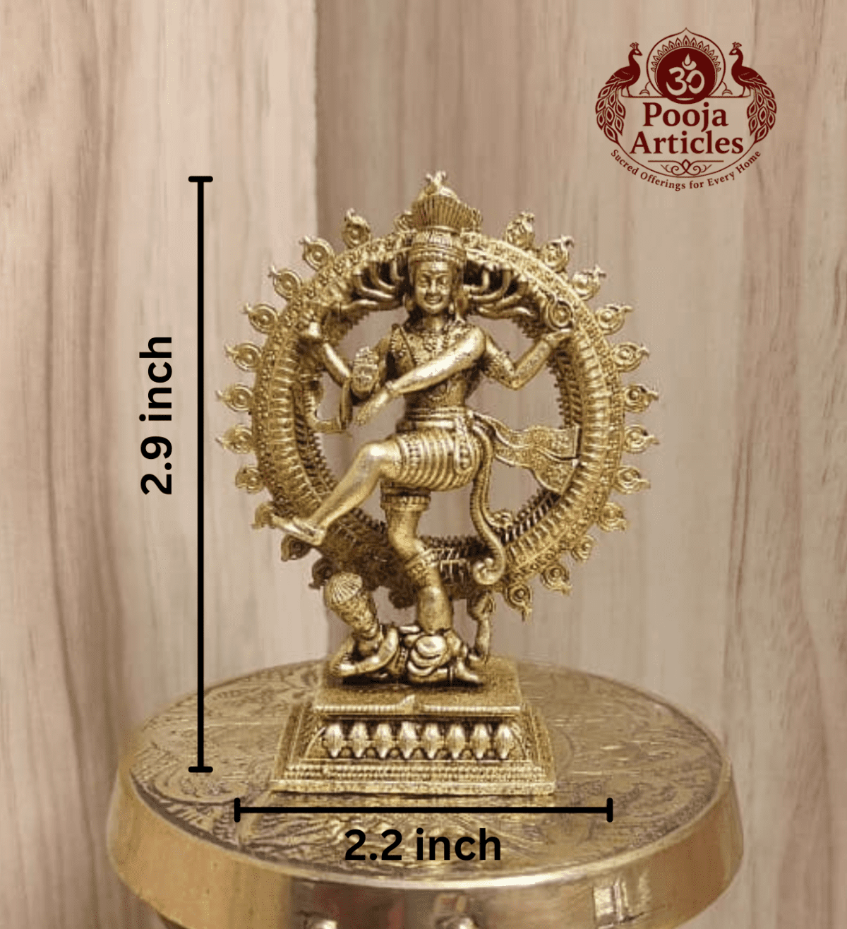 Buy Premium Brass Nataraja Statue 70g, 2.9" – Small Lord Nataraja Idol for Home Pooja & Divine Blessings