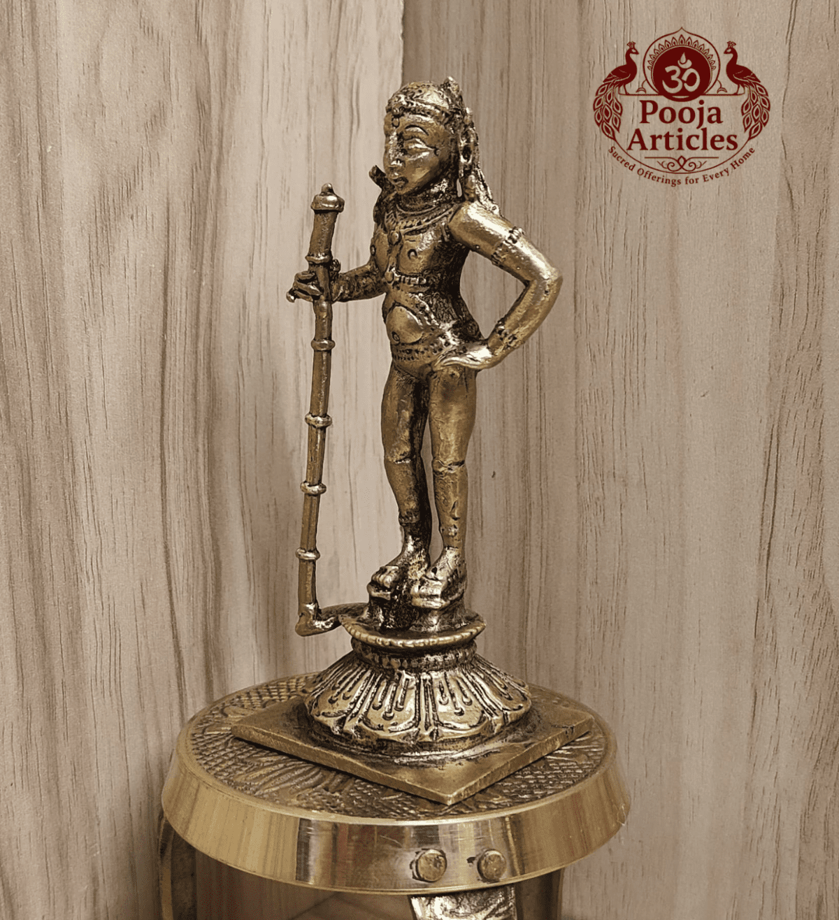 Buy Premium Brass Palani Dhandayuthapani Swamy Idol 180g, 4.1" – Sacred Brass Palani Murugan Idol for Home Temple