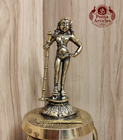 Buy Premium Brass Palani Dhandayuthapani Swamy Idol 180g, 4.1" – Sacred Brass Palani Murugan Idol for Home Temple