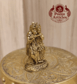 Buy Premium Brass Radha Krishna Statue 35 g, 1.7" – Mini Divine Idol for Home Pooja & Gifiting