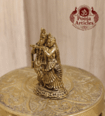 Buy Premium Brass Radha Krishna Statue 35 g, 1.7" – Mini Divine Idol for Home Pooja & Gifiting