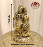 Buy Premium Brass Radha Krishna Statue 90 g, 2.5" – Divine Krishna Idol for Home Pooja & Gifiting