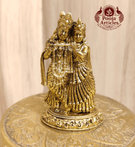 Buy Premium Brass Radha Krishna Statue 90 g, 2.5" – Divine Krishna Idol for Home Pooja & Gifiting
