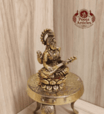 Buy Premium Brass Saraswati Idol 100g, 3" – Small Saraswati Statue for Home Pooja