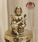 Buy Premium Brass Saraswati Idol 110g, 3" – Pure Brass Saraswati Idol for Pooja & Education