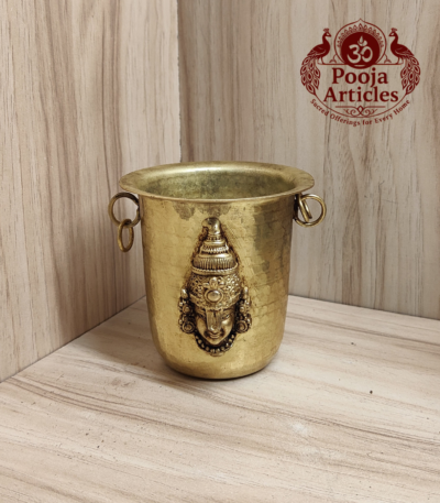 Buy Premium Brass Tirupati Balaji Glass 150g, 3.2" – Pure Brass Venkateswara Balaji Glass for Pooja & Abhishekam