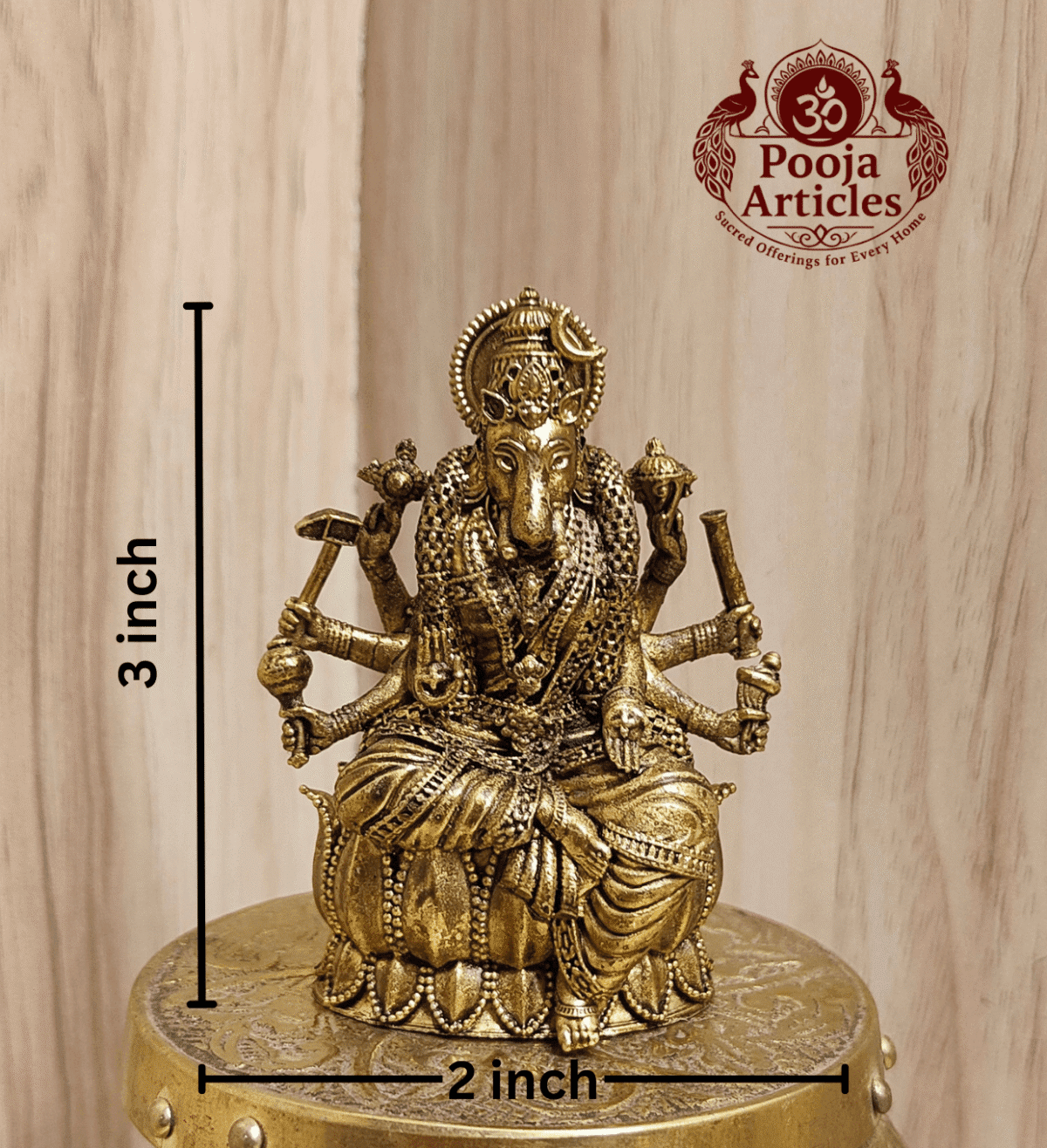Buy Premium Brass Varahi Statue 160 g, 3" – Goddess Varahi Amman Idol for Home Pooja