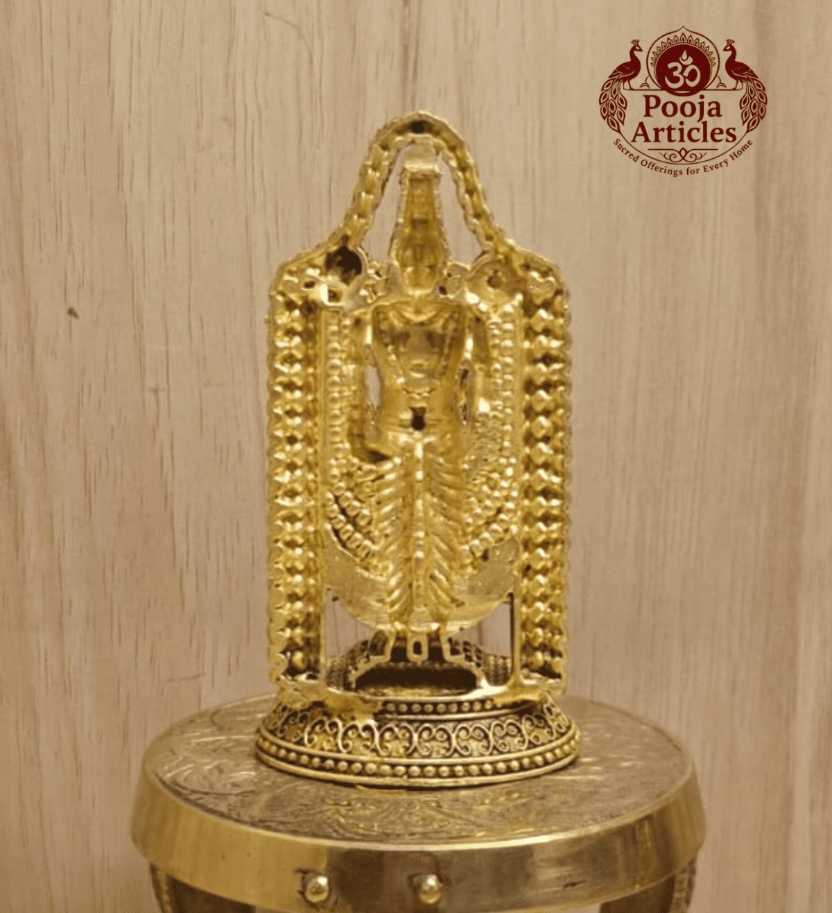 Buy Premium Brass Venkateswara Swamy Idol 70g, 3.6" – Small Tirupati Balaji Idol for Home Pooja