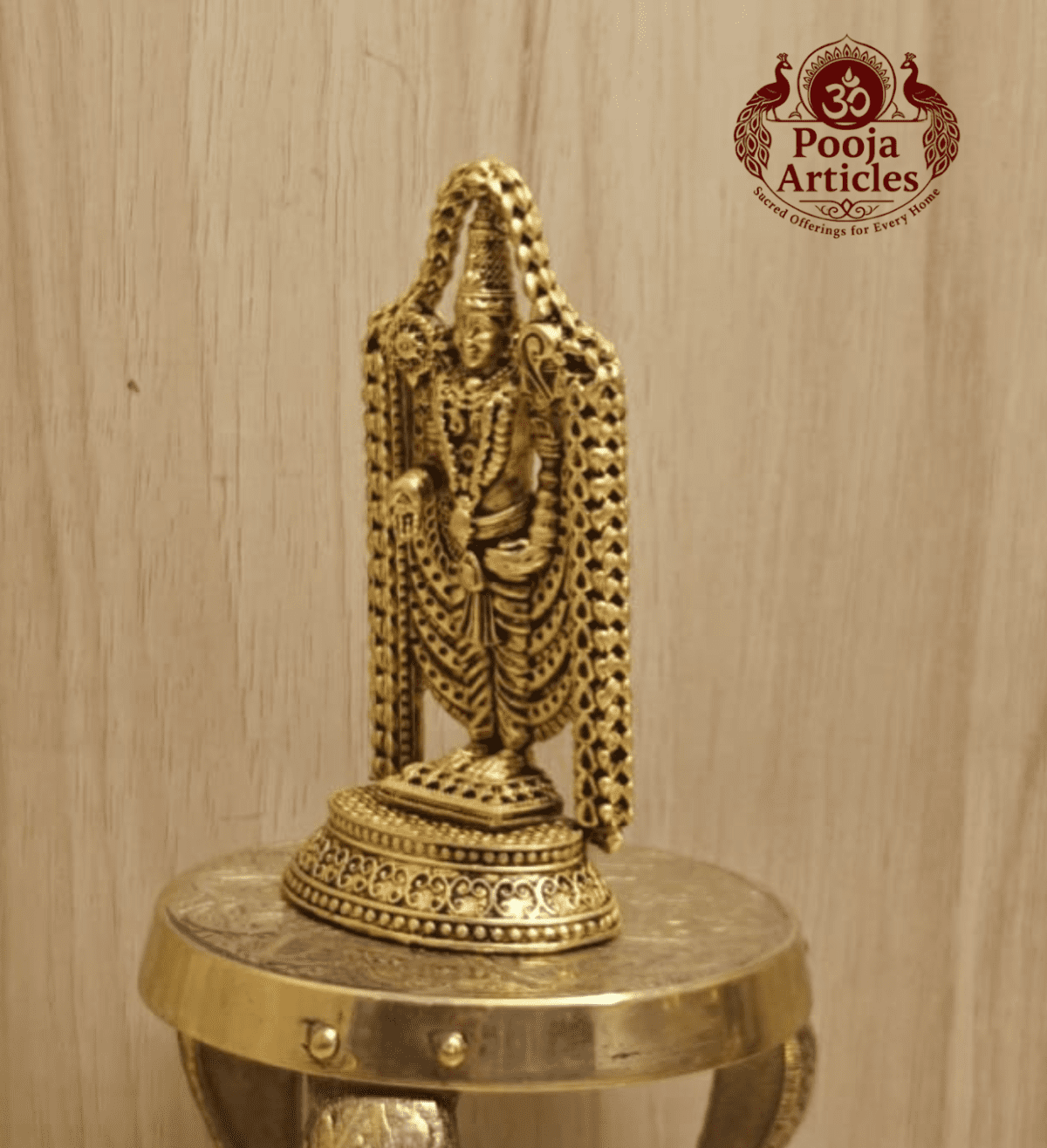 Buy Premium Brass Venkateswara Swamy Idol 70g, 3.6" – Small Tirupati Balaji Idol for Home Pooja