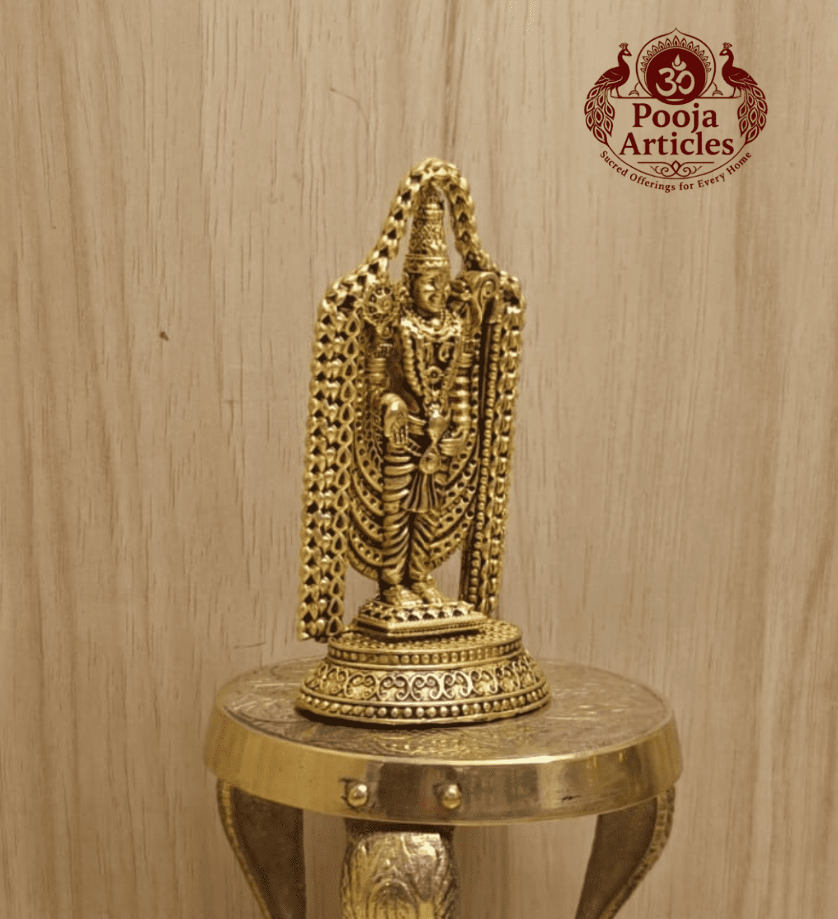 Buy Premium Brass Venkateswara Swamy Idol 70g, 3.6" – Small Tirupati Balaji Idol for Home Pooja