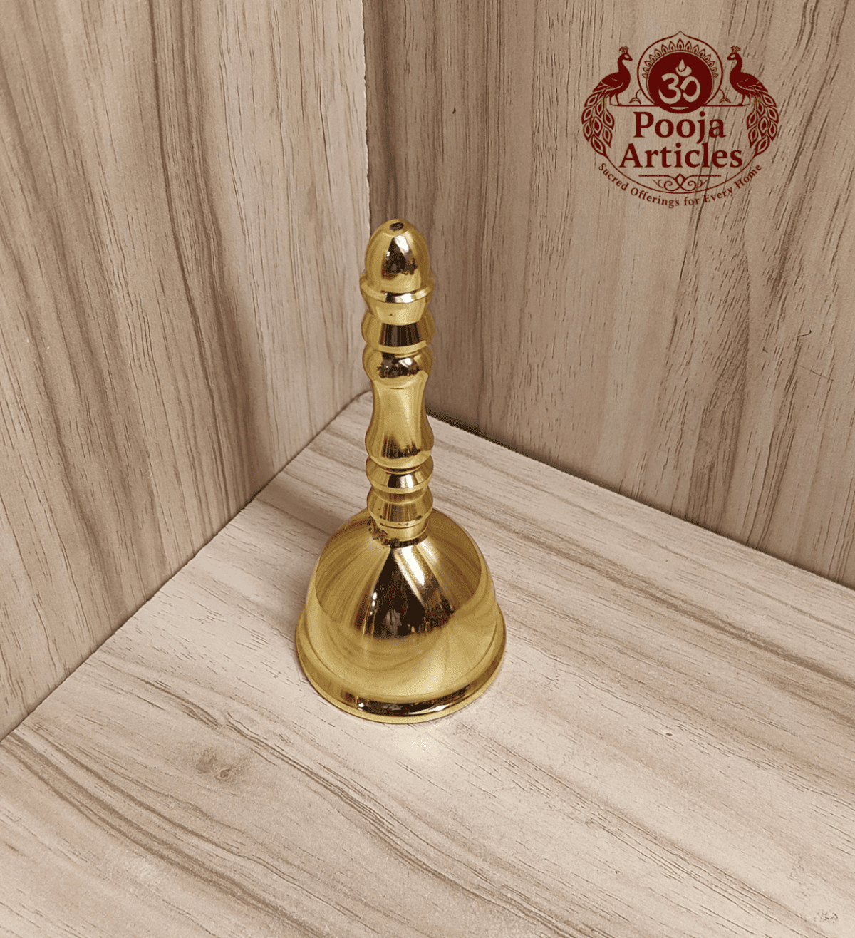 Buy Premium Pooja Brass Bell 150g, 4.5"– Divine Brass Bell for Temple & Home Use