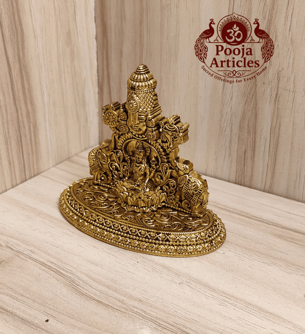 Buy Tirupati Balaji with Goddess Gajalakshmi Brass Statue 120 g, 3" – Divine Venkateswara Idol for Home Pooja
