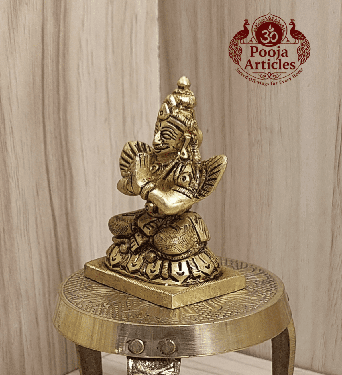 Buy Brass Garuda Idol 200g, 2.6" – Sacred Garuda Statue for Vishnu Devotees